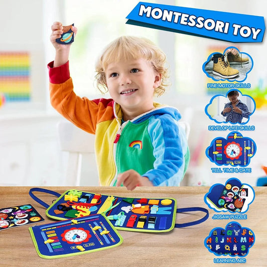 Busy Book – Interactive Educational Activity Book for Kids – Blue