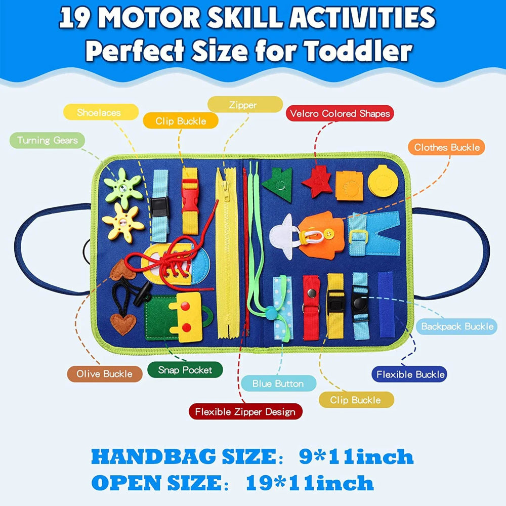 Busy Book – Interactive Educational Activity Book for Kids – Blue
