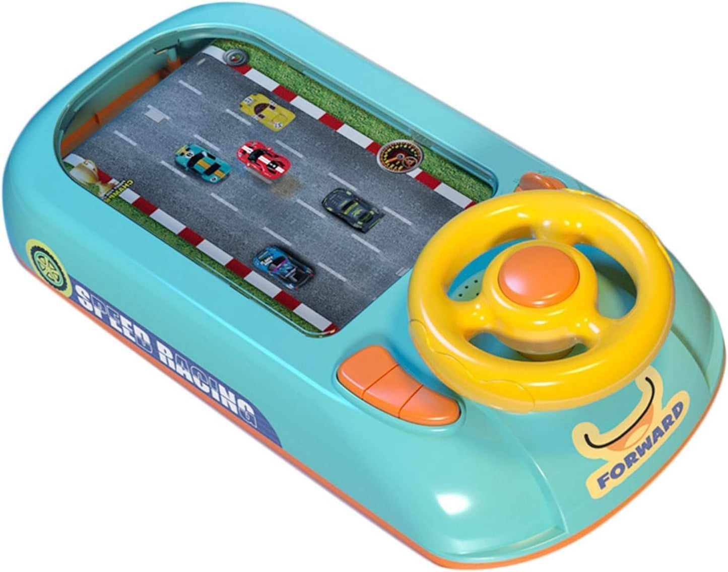 TOY GARDEN Car Racing Adventure Steering Wheel for Kids Lights, Music & Sounds Interactive Driving Simulator Educational Pretend Play for Boys & Girls Ages 3 and Up (YELLOW-STEERING)