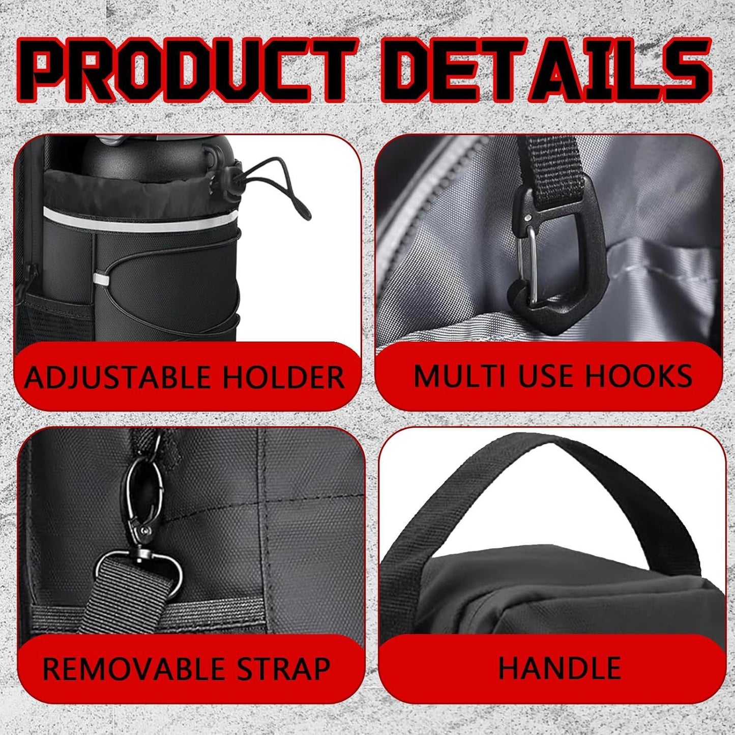 Multifunctional Magnetic Gym Bag with Water Bottle Carrier and Mobile Phone Storage Convenient Shoulder Holder for Other Sports